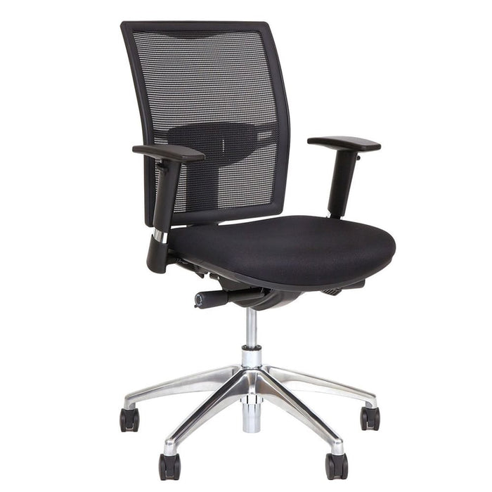 NovaForm X60 – Ergonomische Mesh Bureaustoel in Zwart | Refurbished met Luxe Onderstel