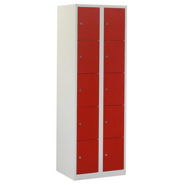 Lockerkast 2 kolommen 10 vakken freeshipping - Tom Kantoor & Projectinrichting