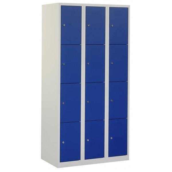 Lockerkast 3 kolommen 12 vakken freeshipping - Tom Kantoor & Projectinrichting