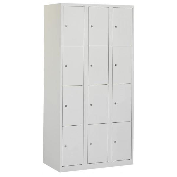 Lockerkast 3 kolommen 12 vakken freeshipping - Tom Kantoor & Projectinrichting