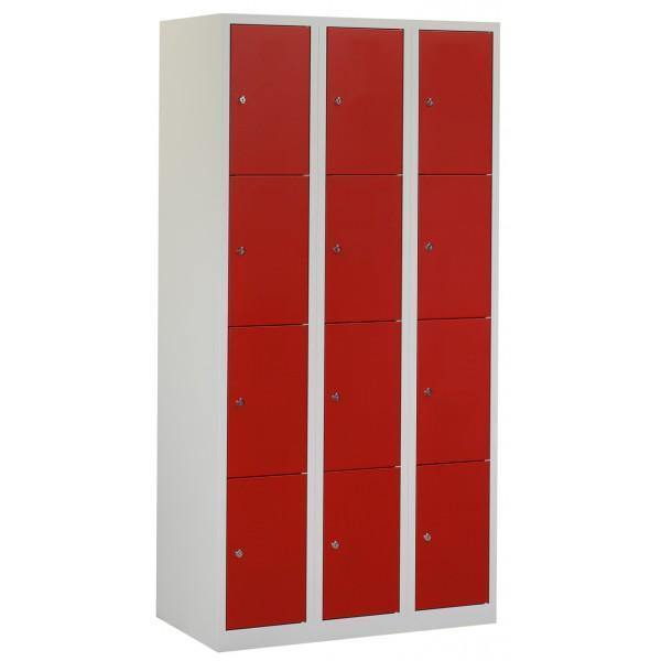 Lockerkast 3 kolommen 12 vakken freeshipping - Tom Kantoor & Projectinrichting