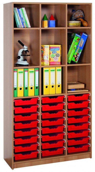 Ergo Tray Klaslokaal rek met 24 lage kratten freeshipping - Tom Kantoor & Projectinrichting