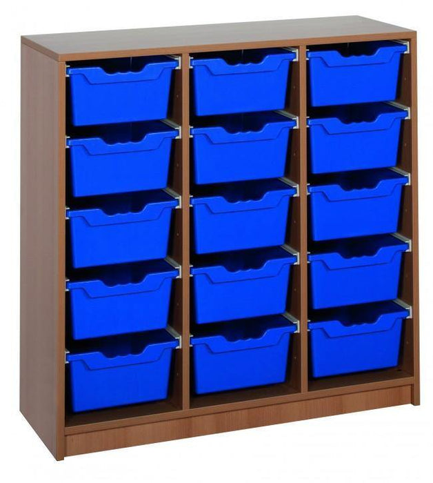 Ergo Tray klaslokaal rek met 15 hoge kratten freeshipping - Tom Kantoor & Projectinrichting