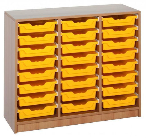 Ergo tray klaslokaal rek met 24 lage kratten freeshipping - Tom Kantoor & Projectinrichting