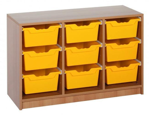 Ergo Tray open rek voor klaslokaal met 9 hoge kratten freeshipping - Tom Kantoor & Projectinrichting