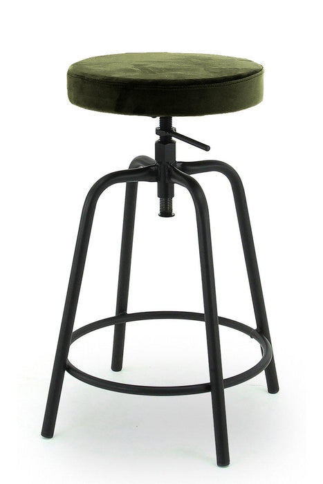 Robuuste middel hoge barkruk Velours freeshipping - Tom Kantoor & Projectinrichting