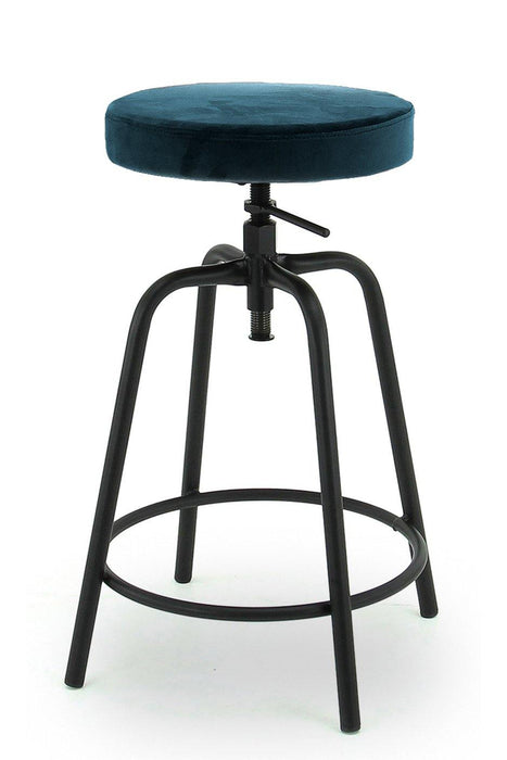 Robuuste middel hoge barkruk Velours freeshipping - Tom Kantoor & Projectinrichting